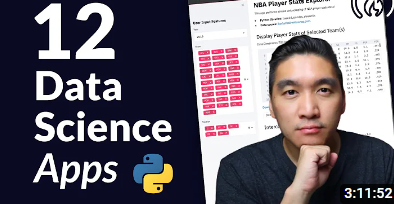 Build 12 Data Science Apps with Python and Streamlit – Full Course